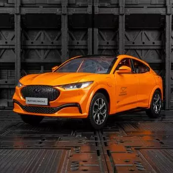 Моделирование 1:24 предмета специальной электрической лошади из сплава, внедорожные модели, украшения, шесть детских игрушек с открытыми дверцами оранжевый