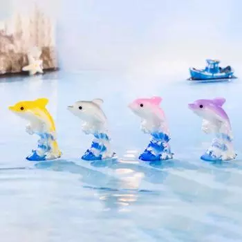 Моделирование Дельфины Микро Пейзаж Мультфильм Машина Настольные Украшения Аквариум фиолетовый
