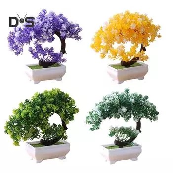 Моделирование дерева бонсай искусственное растение настольный орнамент домашний декор белый/зелёный