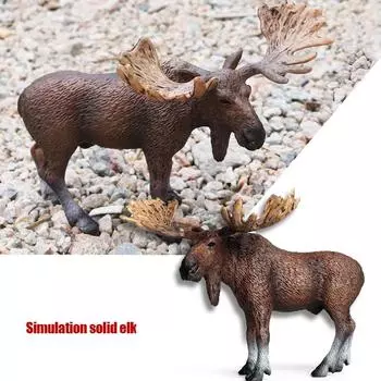 Моделирование диких животных Модель Твердые статические североамериканские лосиные украшения Игрушка 1pcs