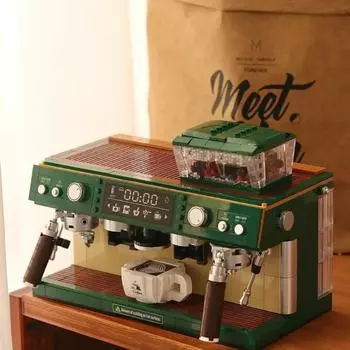 Моделирование двухпозиционной ретро-кофемашины, модель сборки игрушки, украшение, креативный строительный блок, игрушка, праздничный подарок no box