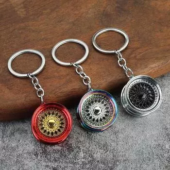 Моделирование гоночных колес BBS Auto Wheel Keyring 3D Auto Part Model Key Chains Girl Gift Blue and White