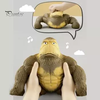 Моделирование Горилла Сжимающая игрушка Снятие тревоги Снятие стресса Обезьянка Щипок Сенсорная игрушка Дети Подростки Взрослые Мягкий TPR Антистрессовый мячик Игрушка-фиджет для животных синий