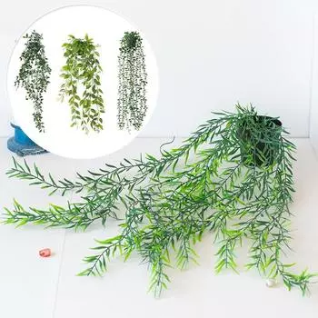 Моделирование Искусственные растения Настенные украшения для дома и сада Виноградные лозы Ротанг Зелень Зеленые листья