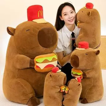 Моделирование Капибара Аниме Пушистая Игрушка С Гамбург Капибара Плюшевая Кукла Подарок На День Рождения 30cm