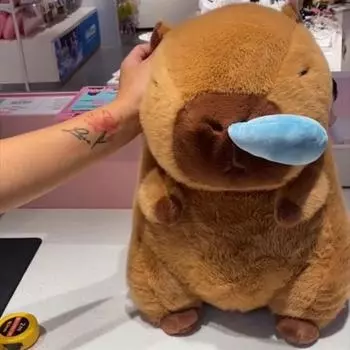 Моделирование Капибара Капибара Плюшевая игрушка Капибара Грызун Капибара Плюшевая кукла Рождественский подарок Runny Nose Capybara