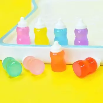 Моделирование Мини Светящийся Трехмерный Цвет Молочная Бутылка Маленькая Бутылка Смолы Diy Аксессуары Кукольный Дом Реквизит Маленькие Украшения зелёный