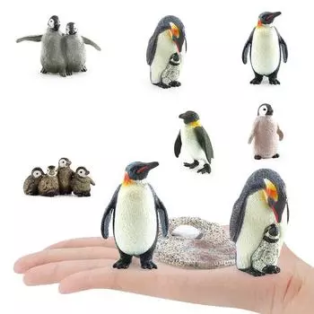 Моделирование пингвина, множественные фигурки для моделирования, ПВХ, морской пейзаж, животные, украшения для детей, игрушки, домашнее украшение