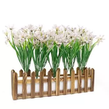 Моделирование растения, устойчивое к ультрафиолетовому излучению, не выцветает, низкие эксплуатационные расходы, 5 раздвоенных весенних трав, искусственные цветы, садовые украшения для дома 1pc фиолетовый