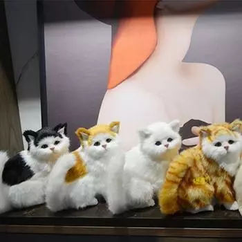Моделирование сидячей позы пушистый висящий кот 3D глаза реалистичный кот плюшевая игрушка ребенок style 5