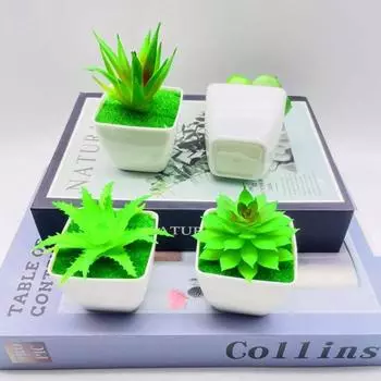 Моделирование сочного бонсай Уникальный без полива Прозрачная текстура Искусственный бонсай с алоэ Моделирование сочного растения в горшке Орнамент алоэ