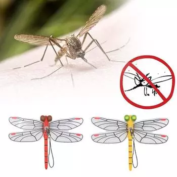 Моделирование стрекозы Модель насекомого отпугиватель комаров Мини-фигурка стрекозы Украшения для дома, сада, фермы Украшения жёлтый