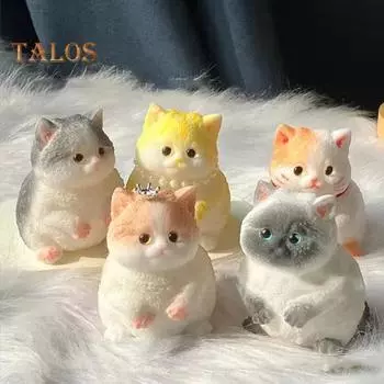 Моделирование Толстый Кот Сжимаемая Игрушка Тревога Снятие Стресса Ущипнуть Котенка Сенсорная Игрушка Дети Подростки Взрослые Мягкий Мяч TPR Игрушка для снятия стресса Животное Small