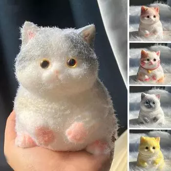 Моделирование Толстый Кот Сжимаемая Игрушка Тревога Снятие Стресса Ущипнуть Котенка Сенсорная Игрушка Дети Подростки Взрослые Мягкий Мяч TPR Игрушка для снятия стресса Животное Small