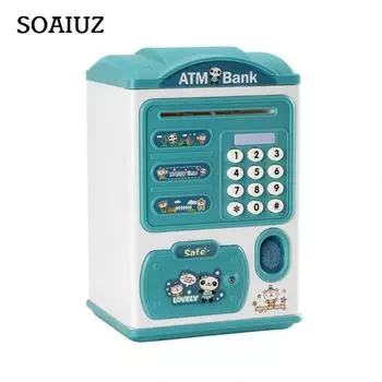 Моделирование умный банкомат копилка игрушки пароль отпечаток пальца копилка детские подарки Red House Fingerprint Battery