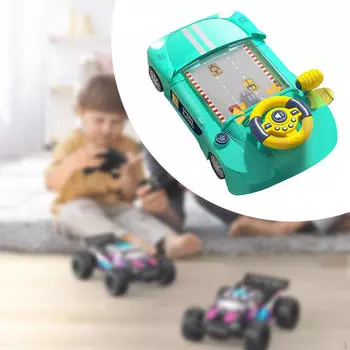 Моделирование вождения рулевого колеса Игрушка Детская настольная игра Обучающая детская электрическая гонка синий