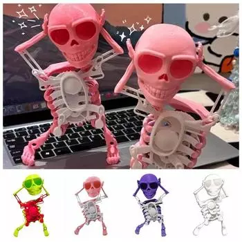 Моделирование заводной танцующий скелет игрушка танцующий череп пружинный заводной игрушка настольное украшение зелёный