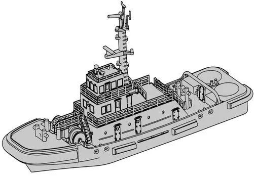 Modelium 36m гражданский портовый буксир A смоляной набор 1/700 T23V700-027M