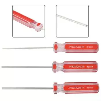 Models Hexagon Screwdriver Silver+Red Single Flat Head Hex Toys 1.5mm
