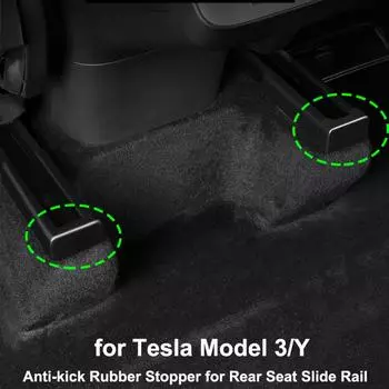 ModelY 2023 Аксессуары для интерьера для Tesla Model 3 Y Направляющая заднего сиденья Мягкие резиновые защитные детали для заглушек 2022 2021 Модель Y