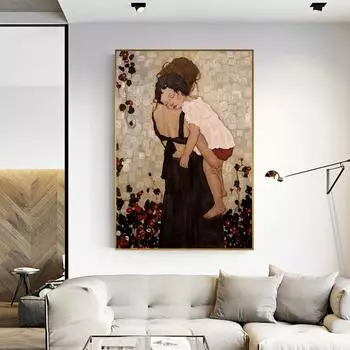 Модем, домашний декор, холст, картина, фигурки матери и ребенка, постеры и принты, настенные художественные картины для гостиной, домашний декор Cuadros 21cm30cm NoFrame