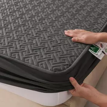 Современный стеганый наматрасник из 100% хлопка, мягкий утепленный дышащий наматрасник из необработанного хлопка, индивидуальный чехол на кровать, не включая наволочку 90x190x30cm