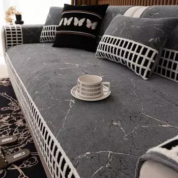 Modern And Simple Chenille Sofa Cushion Four Season Universal Anti Slip And Dustproof For Living Room Decoration Sofa Cushion 70x70