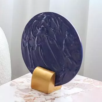 Modern and Simple Lakein Blue Wrinkled Geometric Home Furnishings Creative Light Luxury Designer Model House Soft Decorations