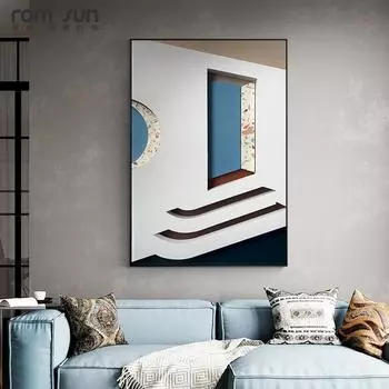 Современные архитектурные картины на холсте, постеры и печатная эстетика, домашний декор, пейзаж, настенные художественные картины для гостиной, спальни 21*30cm