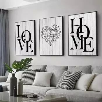 Modern Art Canvas Poster, Letter Quotes Design Decorative Painting for Bedroom, Living Room, Corridor Wall Decoration, Frameless 30x45cm No Framed