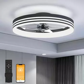 Modern ceiling fan light lightweight household fan remote embedded dimmable LED ceiling light ceiling fan with light 110v 220v CHINA