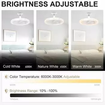 Modern Ceiling Fan With LED Light And Remote Control E27 Chandelier Fan Lamp 4 Speed Silent Powerful For Room Home Lighting AC 85-265V