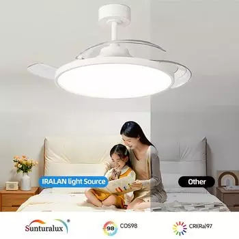 Modern ceiling fan with light for home invisible blade silent with remote control electric fan decoration Led ceiling lamp 220V