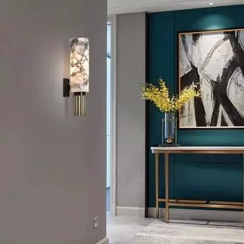 Modern Chinese Art Dolomite Marble Wall Light Nordic Living Room Bedroom Wall Lamp Fixtures Surface Mount Wall Sconce Home Decor