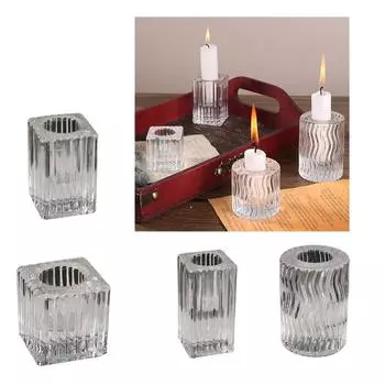 Modern Clear Glass Holder European crystal Stand Candlestick Perfect for Parties and Christmas Decorations