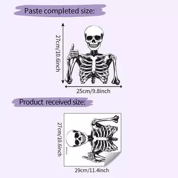 Modern Closestool Pvc Sticker Wall Decor With Smiling Skull For Living Room