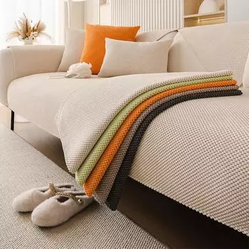 Modern Corduroy Sofa Cover Non-slip Cream Series Sofa Covers Autumn Winter Thickening Couch Cover Solid Color Woven Sofa Cushion 70x70cm 1pcs