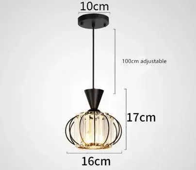 Modern Crystal Pendant Lamp Dining Room Lamp Bar Lamp Bedroom Hanging Light Fixture Lustres Simple Pendant Lights black теплый белый