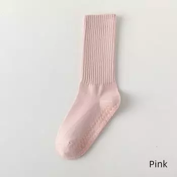 Modern Dance Cotton Professional Non-Slip Practice Socks Yoga Fitness Pilates Women Tube Training Breathable Socks Pink