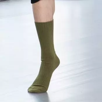 Modern Dance Socks Men and Women Dance Tube Socks High Waist Cotton Practice Socks Indoor Jazz Yoga Socks Room Socks Adult Army Green