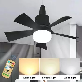 Modern Design Ceiling Fan Light LED with Remote Control Dimmable 30W E27 Base for Bedroom Living Room Kitchen Decoration белый