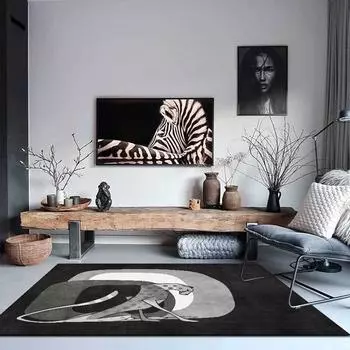 Modern Geometric Leopard Carpet Light Luxury Crystal Velvet Large Area Living Room Mat Home Cloakroom Bedroom Carpet 1200MMx1600MM