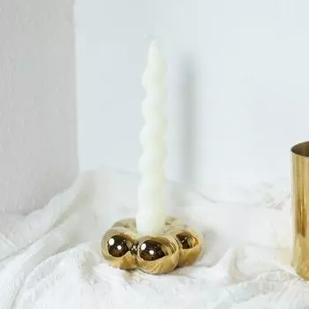 Modern golden ceramic candlestick ornaments simple living room tabletop candle pedestal wedding decoration props HP829-1MT Golden candle holder