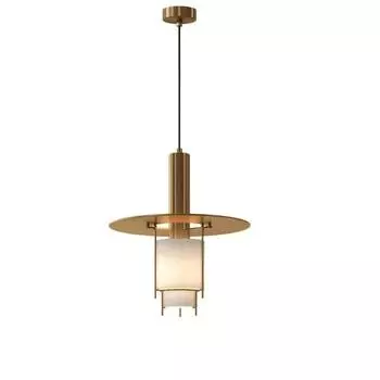 Modern Golden Restaurant Chandelier with Creative Flying Saucer Shaped Frosted Glass Lamp Bedroom Bedside Pendant Lights White light