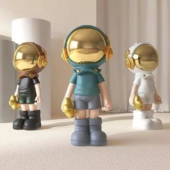 Modern Home Astronaut Figurine Sculpture Statue Astronaut Figurines Kids Spaceman Living Room Large Art Craft Nordic Style Decor