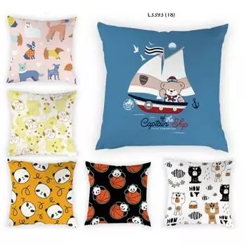 Modern Home Bear Decorative Cushion Cover Office Decorative Cushion Sofa Simple Art Pillow Cover 40x40cm