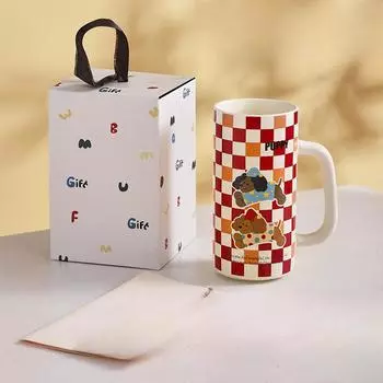 Modern Housewife Cute Puppy Cup Household Drinking Water Cup High Looking Breakfast Cup Good Looking High Cup Ceramic Mug 401-500ml
