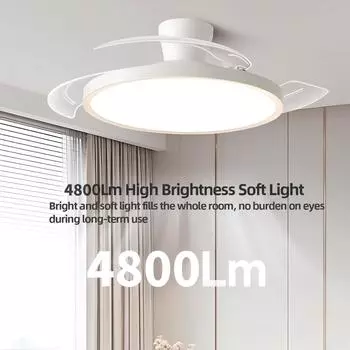 Modern Invisible Ceiling Fan With Lamps silent invisible blade Lamps for room Living room lighting dining room study kitchen 220V