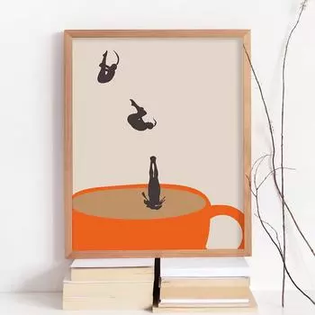 Modern Kitchen Wall Decor Coffee Retro Poster Art Posters Drink Room Decor Canvas Scandinavian Painting Prints For Decoration 21x30cm No Framed