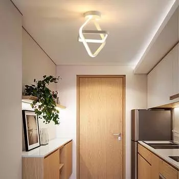Modern LED Ceiling Light Black White Lamps Vertical Lighting Bedroom Living Room Balcony Diamond Corridor Home Led Lamp Lustre Warm White чёрный